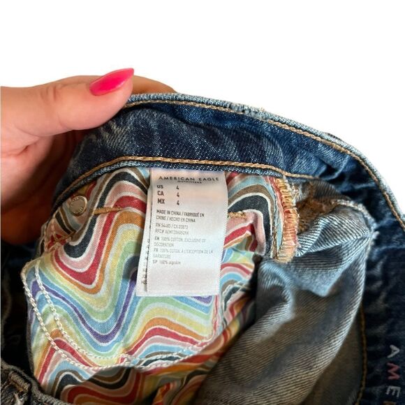 American Eagle Pride High Rise Baggy Shorts Distressed Size 4 - Picture 6 of 6